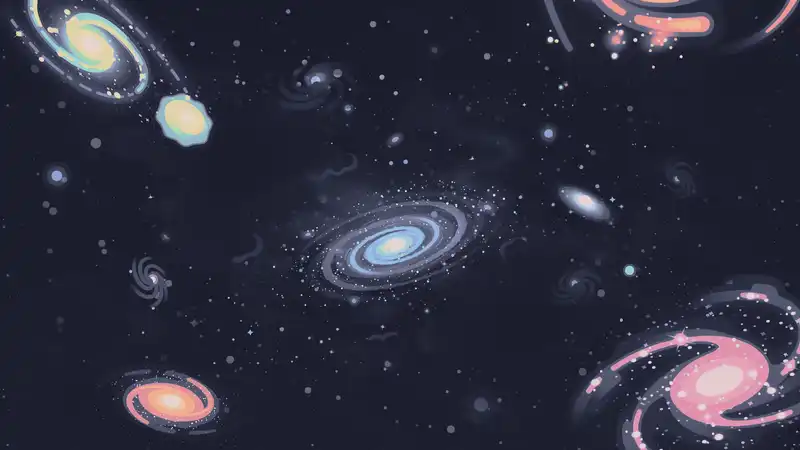 galaxies by kurzgesagt