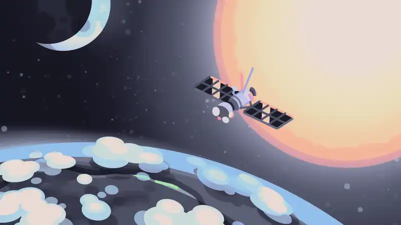 satellite_over_earth by kurzgesagt